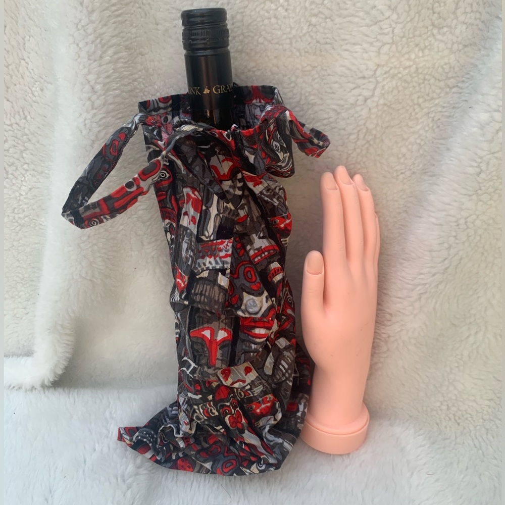 #15 TOTEM Wine carry Bag, Native motif, cotton, UNIQUE